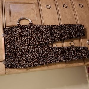 WHBM size 14 leopard print skinny jeans